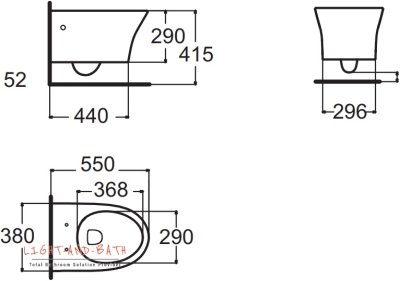 TF-3116VS-WT-0 สุขภัณฑ์แบบแขวนผนังพร้อมอุปกรณ์ฟลัชวาล์วแบบเหลี่ยม รุ่น SIGNATURE