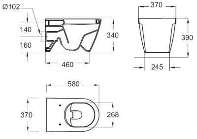 TF-3116H-WT-0 สุขภัณฑ์ แบบแขวนผนัง รุ่น ACACIA