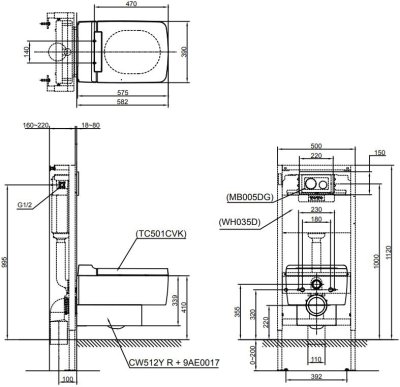 CWT512P สุขภัณฑ์ แบบแขวนผนัง รุ่น RENESSE