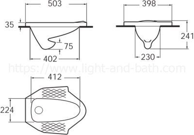 TF-100-WT สุขภัณฑ์ แบบนั่งยอง รุ่น SQUAT
