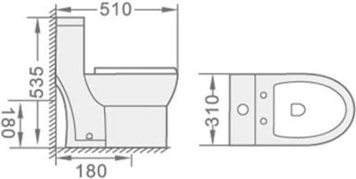 AQ 632323 สุขภัณฑ์ แบบชิ้นเดียว 3/6 ลิตร