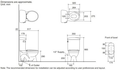 K-17385X-WK สุขภัณฑ์ แบบสองชิ้น 4 ลิตร รุ่น MINOR