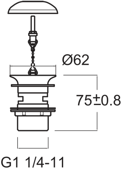 A-8006-N สะดืออ่างล้างหน้า แบบสายโซ่