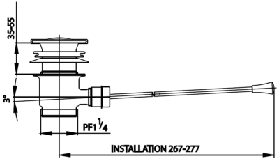 CT676N(HM) สะดืออ่างล้างหน้าป๊อบอัพแบบก้านโยกใต้อ่าง(ไม่มีรูน้ำล้น)