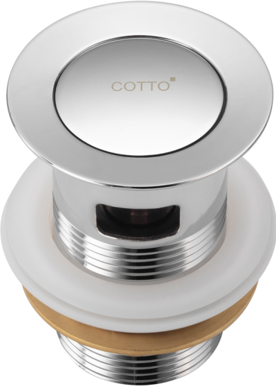 CT6704(HM) สะดืออ่างล้างหน้าสเตนเลสแบบกด (มีรูน้ำล้น) 