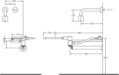 SA 3812.1 DUO ก๊อกอ่างแพทย์ แบบเซ็นเซอร์+เปิดด้วยเข่า