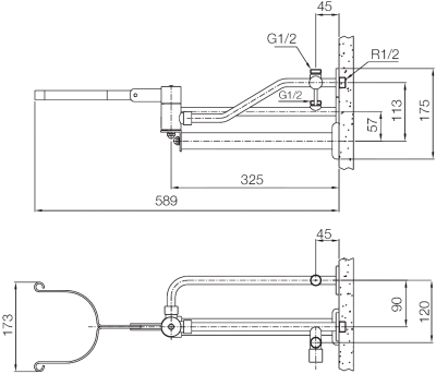 WS-0536S ก๊อกน้ำเปิด-ปิดด้วยเข่า+ สต๊อปวาล์ว รุ่น NAN