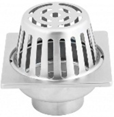 KA-58-837-WT ตะแกรงระบายน้ำแบบกลม (Roof drain) ต่อท่อ PVC ขนาด Ø 2-3.5 นิ้ว หน้าแปลน 4 นิ้ว (สเตนเลส 304)