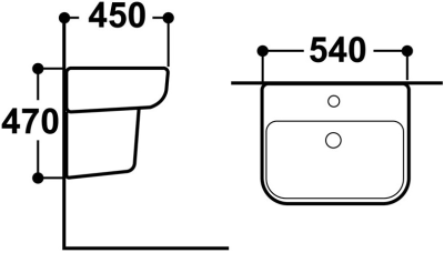AQ 55BK/BK99 อ่างล้างหน้า แบบขาตั้งลอย