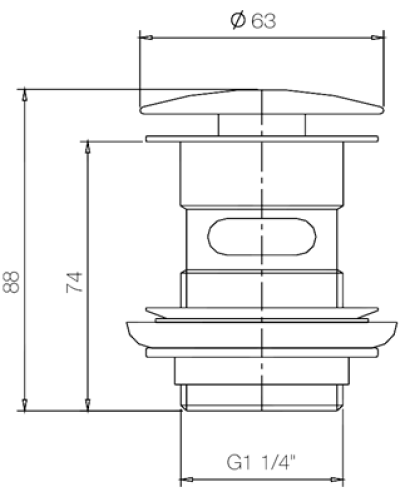 CWT-017 H สะดืออ่างล้างหน้า แบบกด
