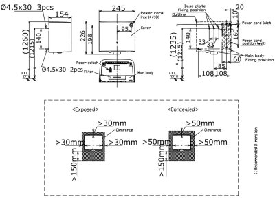 TYC122W เครื่องเป่ามือ ชนิดมีเครื่องเป่าลมร้อน แบบ 220 โวลต์