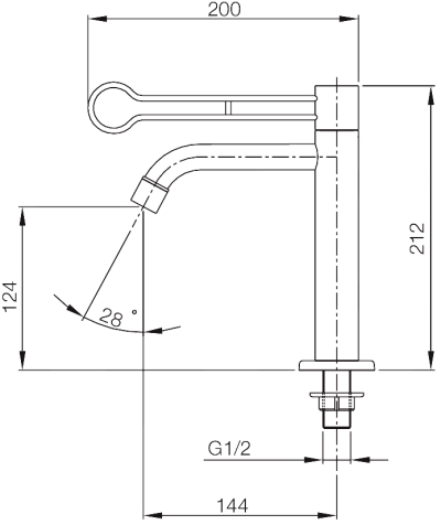 WS-0501H ก๊อกเดี่ยวอ่างล้างหน้า ทรงสูง รุ่น NAN