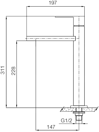  WS-0901H ก๊อกเดี่ยวอ่างล้างหน้า ทรงสูง รุ่น BLENDE