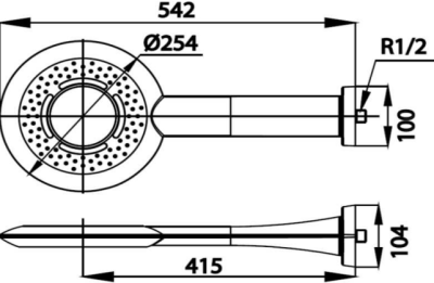 Z24#BL ฝักบัวก้านแข็งพร้อม LED