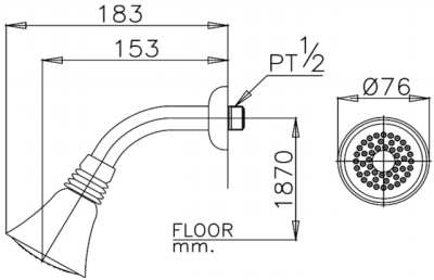 Z55(HM) ฝักบัวก้านแข็ง 1 ฟังก์ชั่น