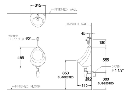 P60000 โถปัสสาวะชาย