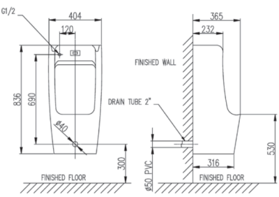 AT-377S โถปัสสาวะชาย แบบเซ็นเซอร์