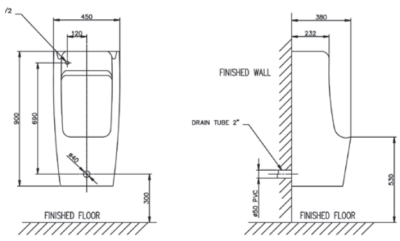 AT-377MS โถปัสสาวะชาย แบบเซ็นเซอร์