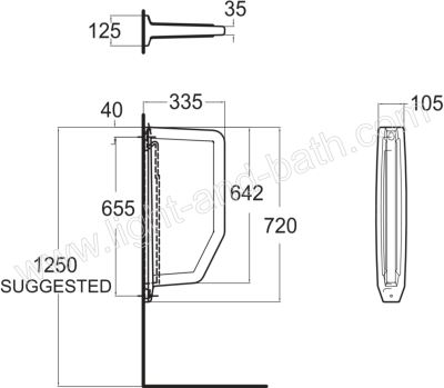 CUD030U0-1CACT0000 แผงกั้นโถปัสสาวะชาย 
