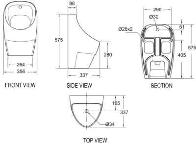 TF-6747-WT โถปัสสาวะชาย รุ่น NEO MODERN