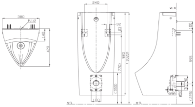 USWN900AS โถปัสสาวะชายแบบแขวนผนัง พร้อมฟลัชวาล์วระบบเซ็นเซอร์ในตัว และระบบ e-water+ (ใช้ไฟฟ้า 220V)