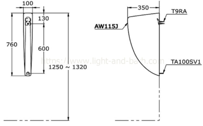 AW115J แผงกั้นโถปัสสาวะ