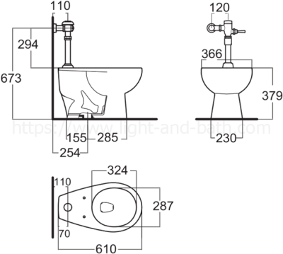 TF-2471/SC-WT-0 สุขภัณฑ์ แบบฟลัชวาล์ว รุ่น NEW HYDRA