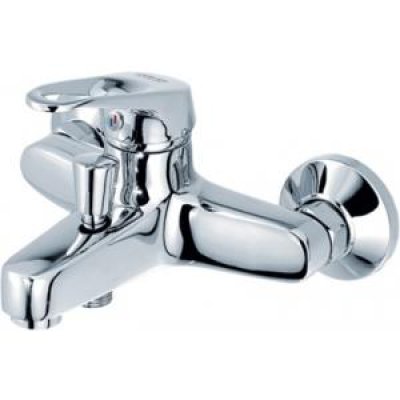 HO50-50 ก๊อกผสมอ่างอาบน้ำแบบก้านโยก ติดผนัง สำหรับฝักบัวสายอ่อน