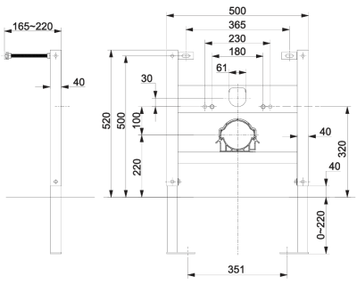 WH005A เฟรมขาเหล็กโถแขวนผนัง ไม่รวมแทงค์