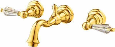 CT2222C17ST#GR ก๊อกผสมอ่างล้างหน้า แบบติดผนัง เซ็นเตอร์ 8 นิ้ว รุ่น GLAMIS (มือจับ CRYSTAL)