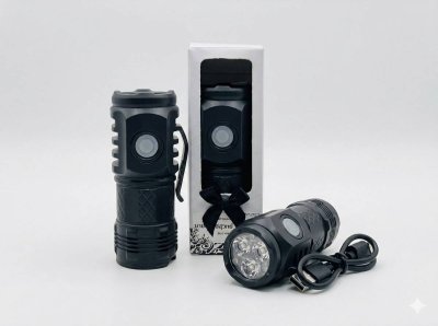 ไฟฉายแบบพกพา สูง 7.5 ซม. หน้ากว้าง 2.5 ซม. พร้อมกล่องป้ายชื่อ