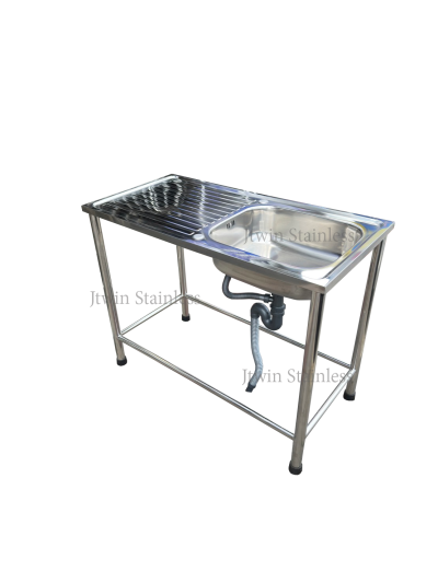 ซิ้งค์สแตนเลส 1 หลุม พร้อมที่พักซ้าย