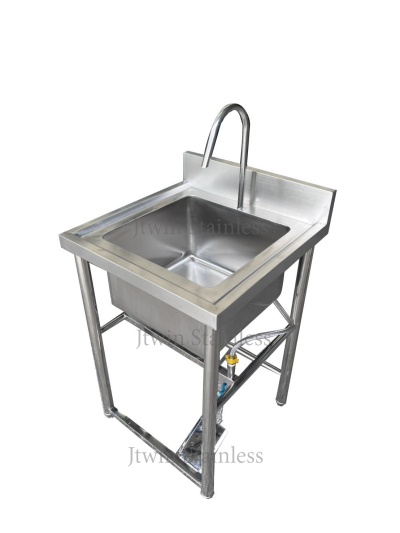 ซิ้งค์สแตนเลส 1 หลุม พร้อมเท้าเหยียบ