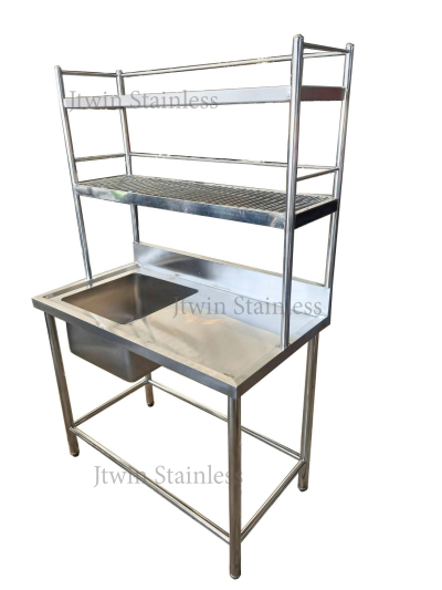 ซิ้งค์สแตนเลส 1 หลุม พร้อมที่พัก+ชั้นลอย 2 ชั้น