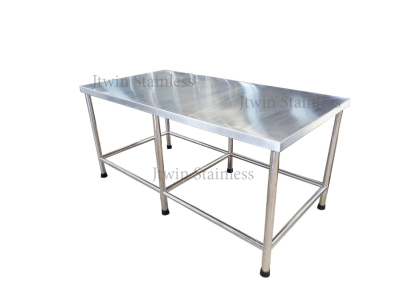 โต๊ะสแตนเลส 6 ขา (ท่อกลม)