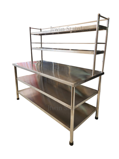โต๊ะเตรียมอาหาร 3 ชั้น + ชั้นลอย 2 ชั้น
