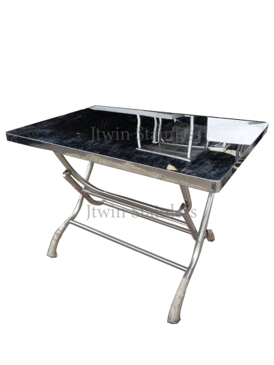 โต๊ะพับสแตนเลส (เหลี่ยม) ขนาดใหญ่ โต๊ะพับสแตนเลส (เหลี่ยม) ขนาดใหญ่