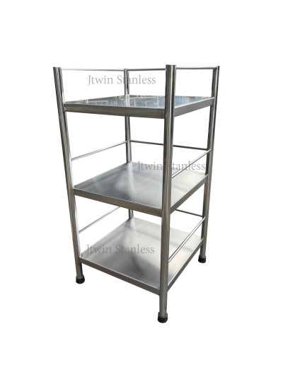 ชั้นวางสแตนเลส 3 ชั้น ทึบ