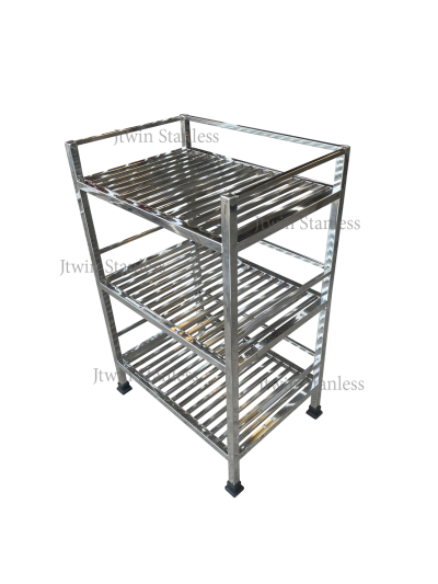 ชั้นวางสแตนเลส 3 ชั้น ซี่ (เหลี่ยม)