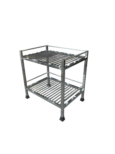 ชั้นวางสแตนเลส 2 ชั้นซี่ (เหลี่ยม)