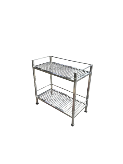 ชั้นวางสแตนเลส อเนกประสงค์ 2 ชั้น ซี่เหลี่ยม