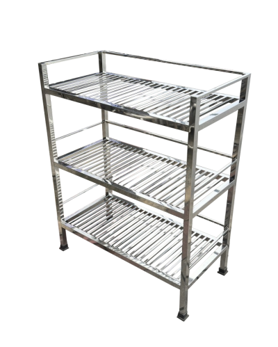 ชั้นวางสแตนเลส อเนกประสงค์ 3 ชั้น ซี่ ขาท่อเหลี่ยม