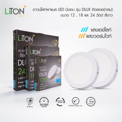 LED ดาวน์ไลท์พาแนล รุ่น DLUX ติดลอยทรงกลมสีขาว