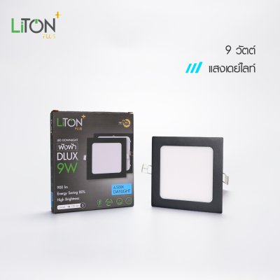 LED ดาวน์ไลท์พาแนล สีขาว รุ่น DLUX ฝังฝ้าทรงเหลี่ยมสีดำ