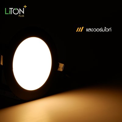 LED ดาวน์ไลท์พาแนล สีขาว รุ่น DLUX ฝังฝ้าทรงกลมสีดำ