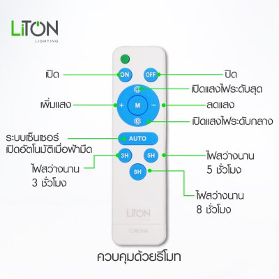 LiTON ชุดโคมฟลัดไลท์โซล่าLED รุ่น CORONA 200W,400W,600W สีดำ แสงขาว (DAYLIGHT)