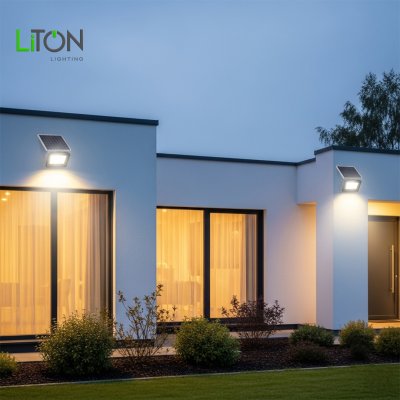 LiTON ชุดโคมฟลัดไลท์โซล่าLED รุ่น CORONA 200W,400W,600W สีดำ แสงขาว (DAYLIGHT)