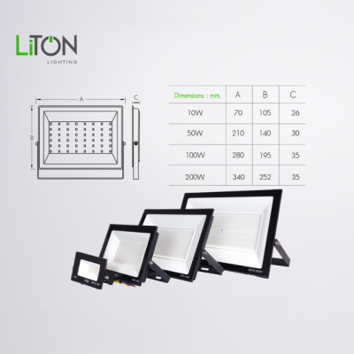 โคมฟลัดไลท์ LED SMD รุ่น DELTA  Daylight (แสงขาว) และ Warmwhite (แสงส้ม)