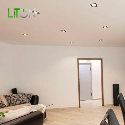 LED Downlight Panel มีขอบ สีดำ รุ่น DLUX  หน้าเหลี่ยม Daylight (แสงขาว) และ Warmwhite (แสงส้ม)