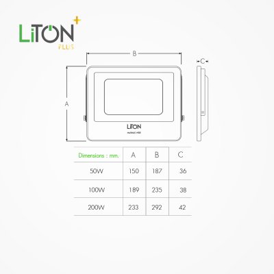 LiTON+ โคมฟลัดไลท์LED SMD รุ่น MAXIMUS WIDE  3 แสง